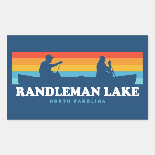Sticker Rectangulaire Canot Randleman Lake North Carolina (Devant)
