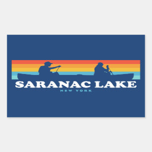 Sticker Rectangulaire Canot Saranac Lake New York
