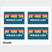 Sticker Rectangulaire Canot Sebago Lake Maine (Feuille)