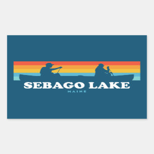 Sticker Rectangulaire Canot Sebago Lake Maine