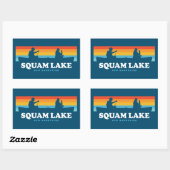 Sticker Rectangulaire Canot Squam Lake New Hampshire (Feuille)
