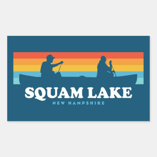 Sticker Rectangulaire Canot Squam Lake New Hampshire (Devant)