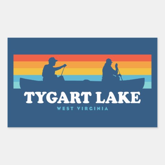 Sticker Rectangulaire Canot Tygart Lake West Virginia (Devant)