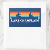 Sticker Rectangulaire Canot Vermont du lac Champlain New York (Sac)