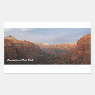 Sticker Rectangulaire Canyon surplombe le Parc national de Sion, Utah