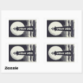 Sticker Rectangulaire Cape Cod Massachusetts Phare Lune (Feuille)