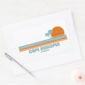 Sticker Rectangulaire Cape Henlopen Delaware Sun Palm Trees (Enveloppe)