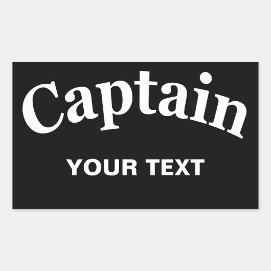 STICKER RECTANGULAIRE CAPITAINE - PERSONNALISABLE (Devant)