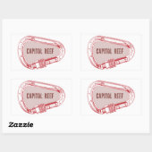 Sticker Rectangulaire Capitol Reef Escalade Carabiner (Feuille)