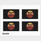 Sticker Rectangulaire Capoeira martial art Sunset Silhouette (Feuille)