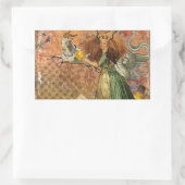 Sticker Rectangulaire Capricorn Femme Chèvre Whimsical Amusant (Sac)