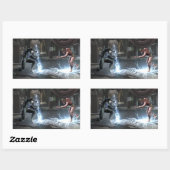 Sticker Rectangulaire Capture d'écran : Nightwing vs Flash (Feuille)