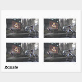 Sticker Rectangulaire Capture d'écran : Wonder Woman vs Cyborg 2 (Feuille)