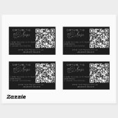 Sticker Rectangulaire Capturez L'Amour Qr Code Black Chic Mariage modern (Feuille)