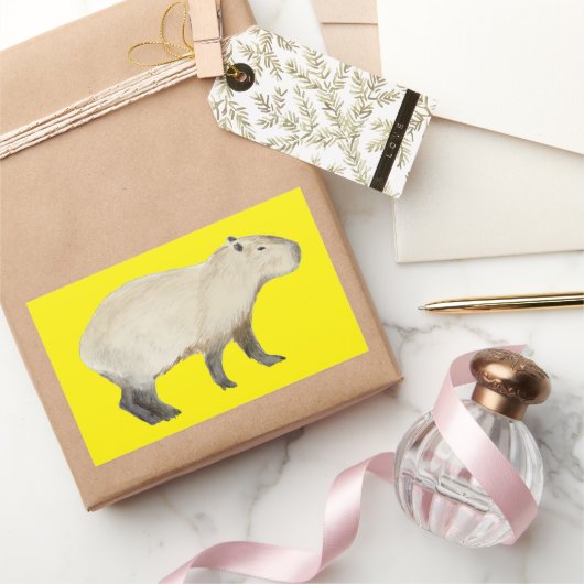 Sticker Rectangulaire Capybara (Cadeaux)