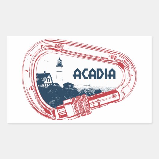 Sticker Rectangulaire Carabiner d'Escalade Acadia (Devant)