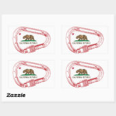 Sticker Rectangulaire Carabiner d'Escalade californienne (Feuille)