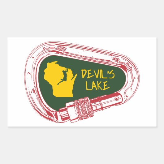 Sticker Rectangulaire Carabiner d'Escalade du lac Devil (Devant)