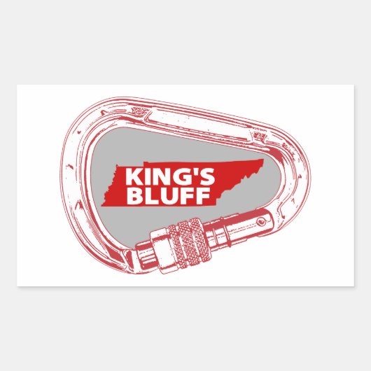 Sticker Rectangulaire Carabiner d'Escalade King's Bluff Tennessee Rock (Devant)