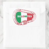 Sticker Rectangulaire Carabiner Dolomites Escalade (Sac)