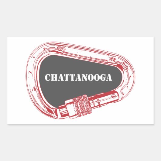Sticker Rectangulaire Carabiner Escalade Chattanooga (Devant)