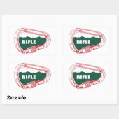 Sticker Rectangulaire Carabiner Escalade de fusil (Feuille)