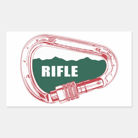 Sticker Rectangulaire Carabiner Escalade de fusil (Devant)