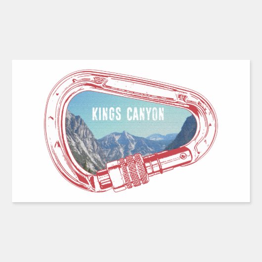 Sticker Rectangulaire Carabiner Escalade du canyon de Kings (Devant)