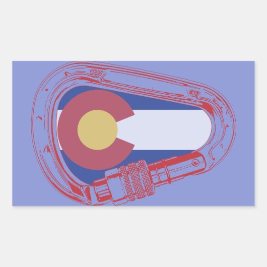 Sticker Rectangulaire Carabiner Escalade du Colorado (Devant)