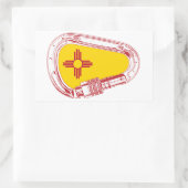 Sticker Rectangulaire Carabiner Escalade du Nouveau-Mexique (Sac)