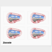 Sticker Rectangulaire Carabiner Escalade Grand Tetons (Feuille)