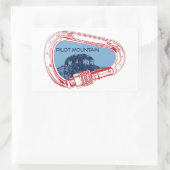 Sticker Rectangulaire Carabiner Escalade Pilot Mountain North Carolina (Sac)