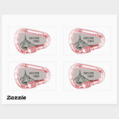 Sticker Rectangulaire Carabiner Escalade Tour Castleton (Feuille)