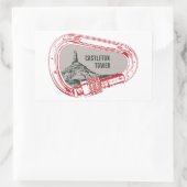 Sticker Rectangulaire Carabiner Escalade Tour Castleton (Sac)