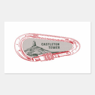 Sticker Rectangulaire Carabiner Escalade Tour Castleton