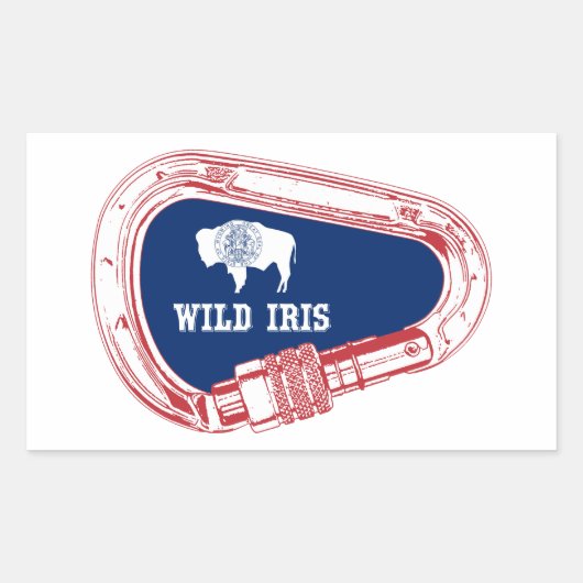 Sticker Rectangulaire Carabiner Escalade Wild Iris (Devant)