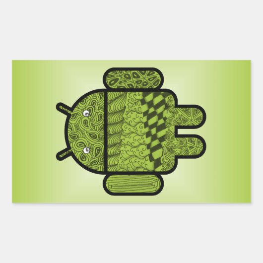 Sticker Rectangulaire Caractère de gribouillage pour Android™ (Devant)