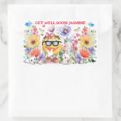 Sticker Rectangulaire Caractère Emoji mignon Obtenez bien (Sac)