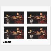 Sticker Rectangulaire Caravaggio - Écriture Saint Jérôme (Feuille)