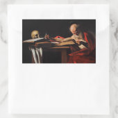 Sticker Rectangulaire Caravaggio - Écriture Saint Jérôme (Sac)