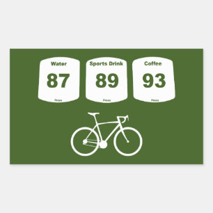 Sticker Rectangulaire Carburant à vélo : Eau, Boisson sportive, Café