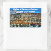 Sticker Rectangulaire Cardiff Bay Wales Millennium Centre, Britain Arts (Sac)