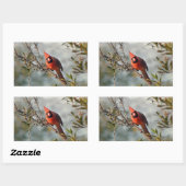 Sticker Rectangulaire Cardinal de Wax Myrtle (Feuille)