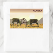 Sticker Rectangulaire Caribou Duel - Alaska (Sac)