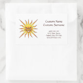 Sticker Rectangulaire Caricature cool tatouage symbole mal Soleil visage (Sac)