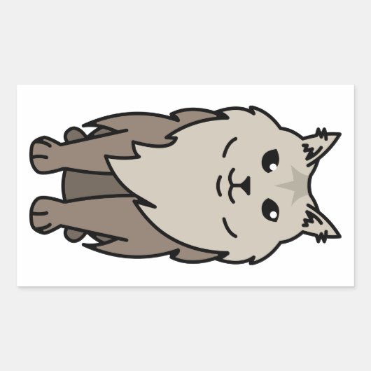 Sticker Rectangulaire Caricature de chat au Maine Coon (Devant)
