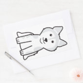 Sticker Rectangulaire Caricature de chien malamué de l'Alaska (Enveloppe)
