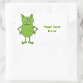Sticker Rectangulaire Caricature de gobelin vert mignon (Sac)