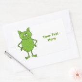 Sticker Rectangulaire Caricature de gobelin vert mignon (Enveloppe)