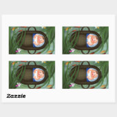 Sticker Rectangulaire Caricature de la Pâque Moses bébé (Feuille)